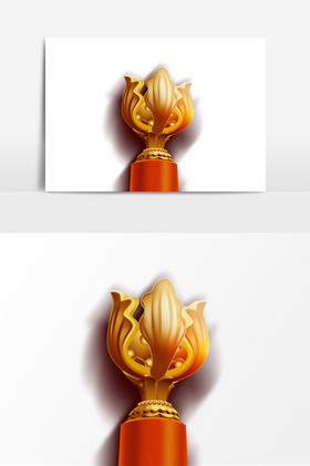 金色香港区花紫荆花装饰图片