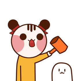 原创可爱卡通娃娃头拿锤子打人动态表情包按摩锤子保健敲打锤按摩器