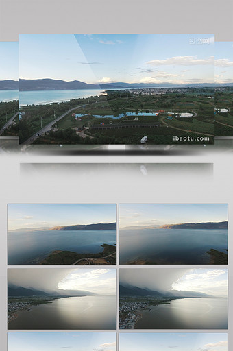 4k大理洱海黄昏夕阳航拍图片
