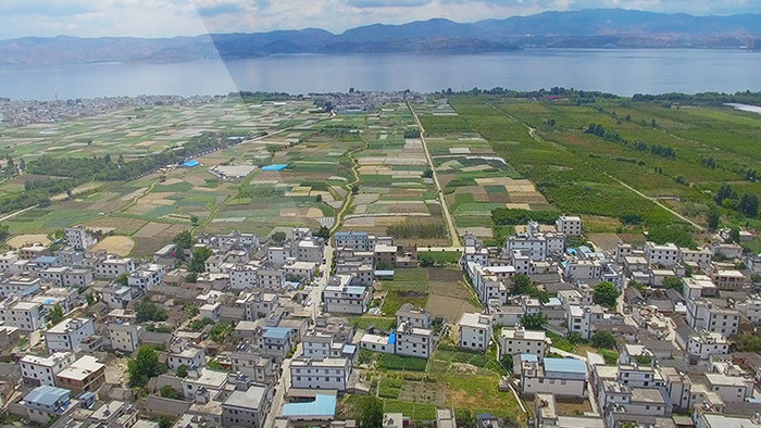 4k大理洱海农田作物航拍