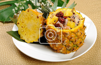 菠萝八宝饭摄影图片