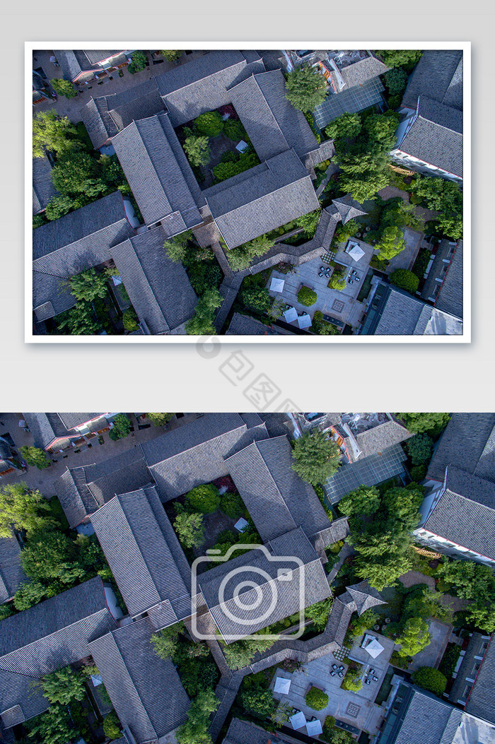 江南古镇房屋屋顶图片