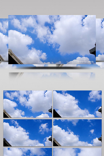 高清实拍延时摄影晴朗天气蓝天白云图片