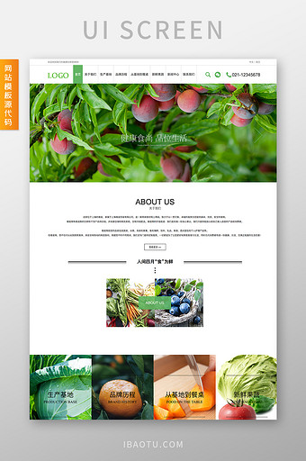 绿色简约蔬菜生菜交互动态全套网站源代码图片