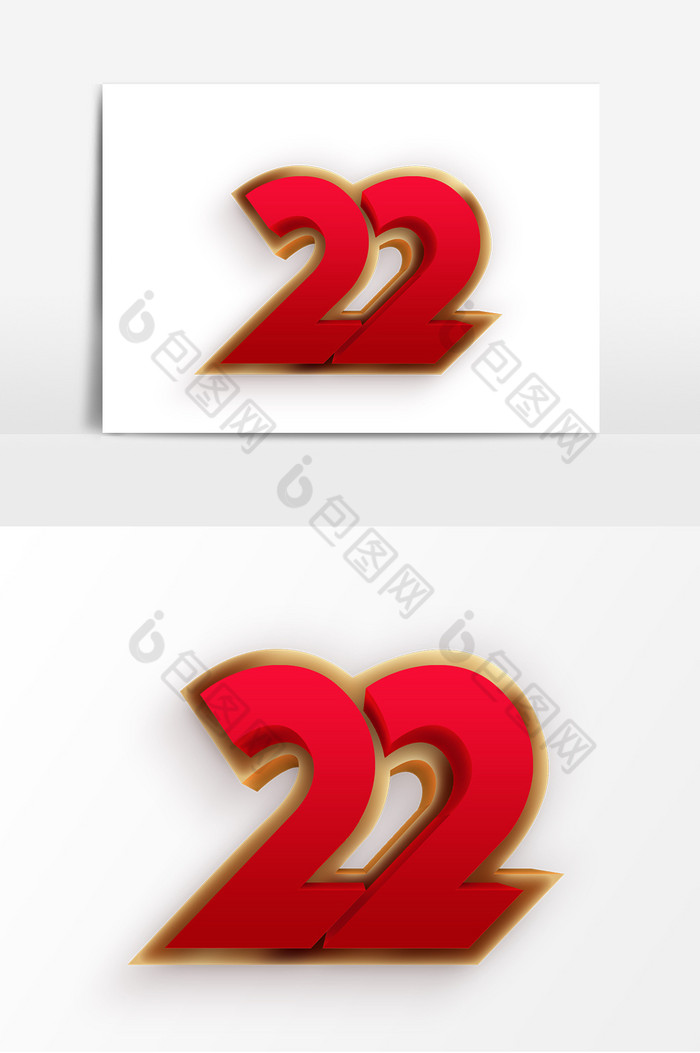 金属边框数字22字体模板-包图网