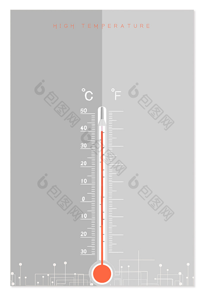 灰色简约温度计背景