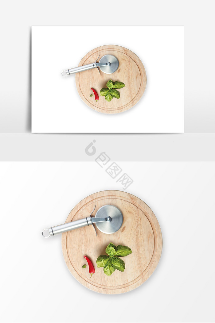 菜板绿叶辣椒装饰图片