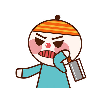 原创可爱卡通小丁帽扔刀动态表情包