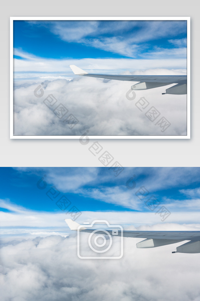 飞机窗外云朵云层天空素材