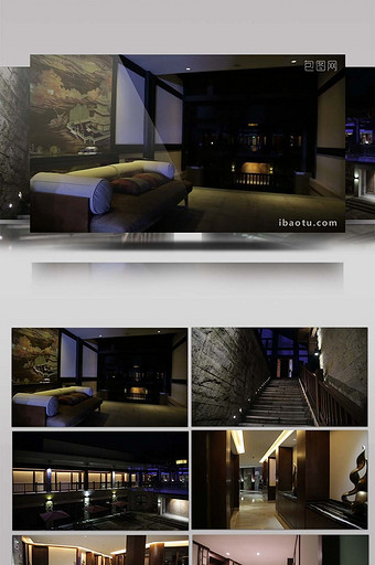 深夜酒店大堂环境实拍视频图片