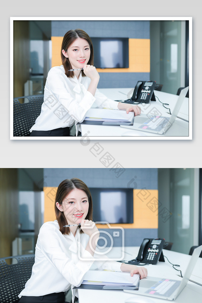 商务办公室写字楼职场女士工作摄影图