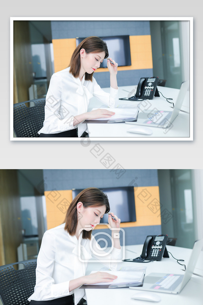 商务办公室写字楼职场女白领办公摄影图