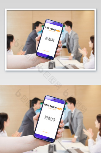 商务办公手持手机样机图片