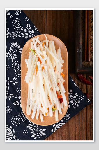 白色笋干笋丝凉菜素菜小菜美食摄影图片