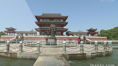 高清实拍城市风景常德柳叶湖司马楼