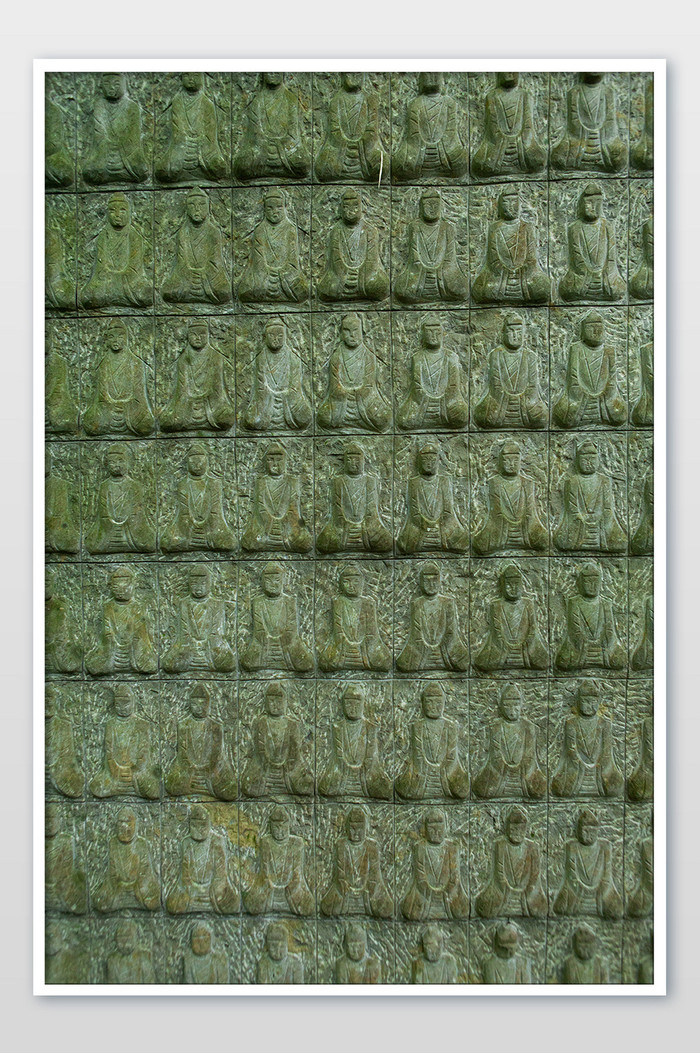 灵隐寺佛教文化浮雕石雕坐立佛摄影图