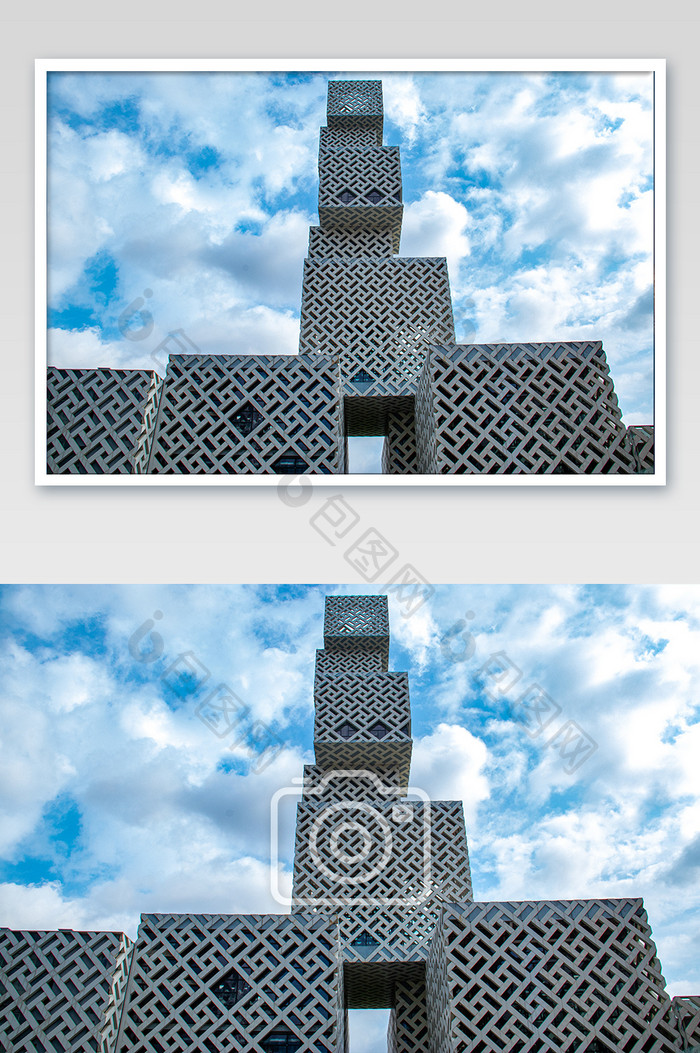 方塔形钢材大气镂空城市建筑摄影图