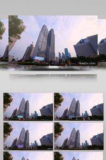 1080P青岛中国中铁写字楼延时摄影图片