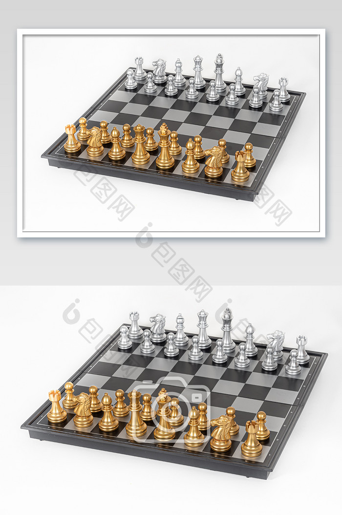 西洋棋黑白棋盘摄影图