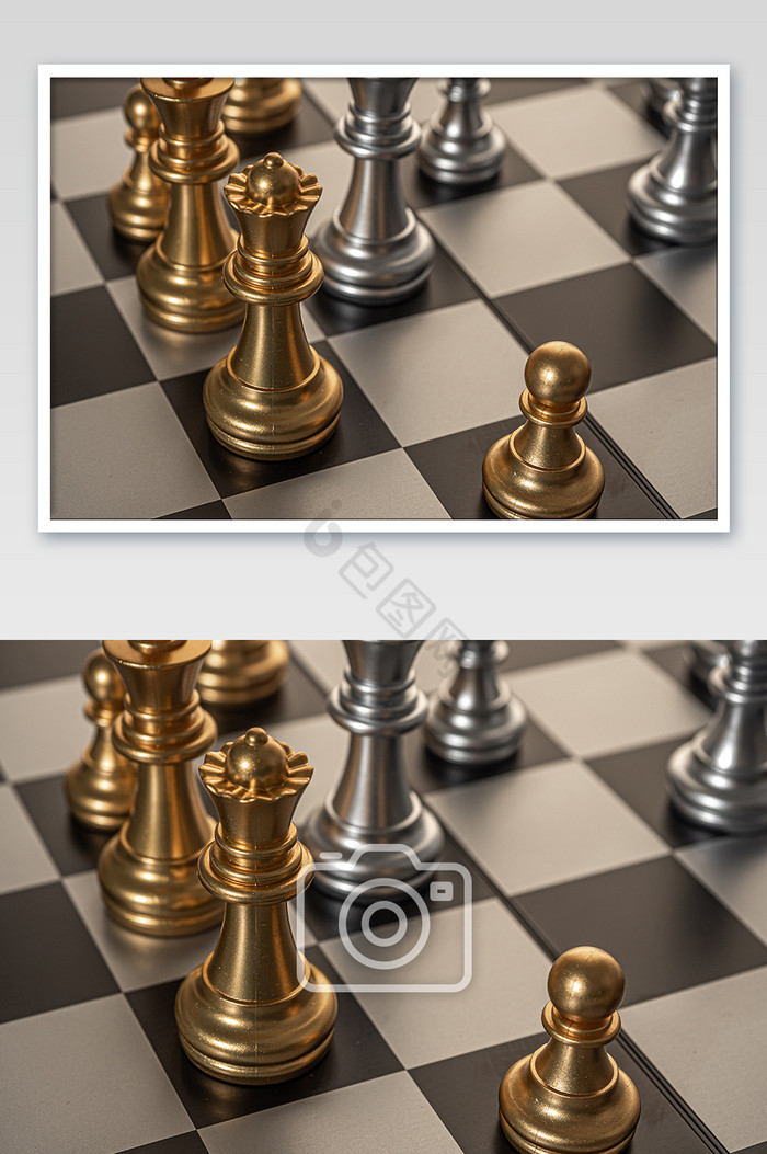 西洋棋黑白格棋盘上的棋子图片