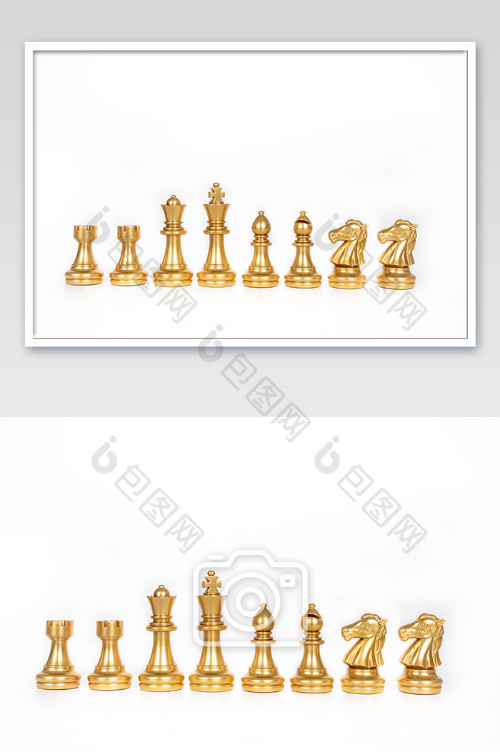 排成一排的西洋棋棋子