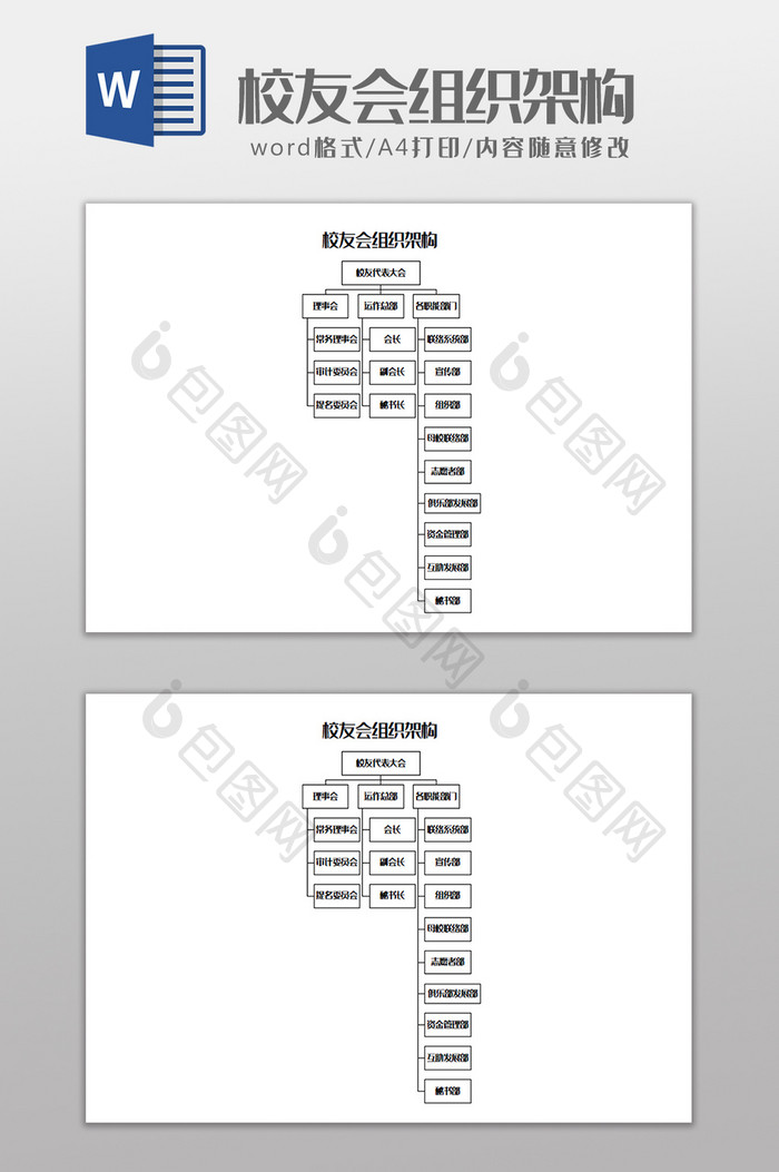 校友会组织架构Word模板