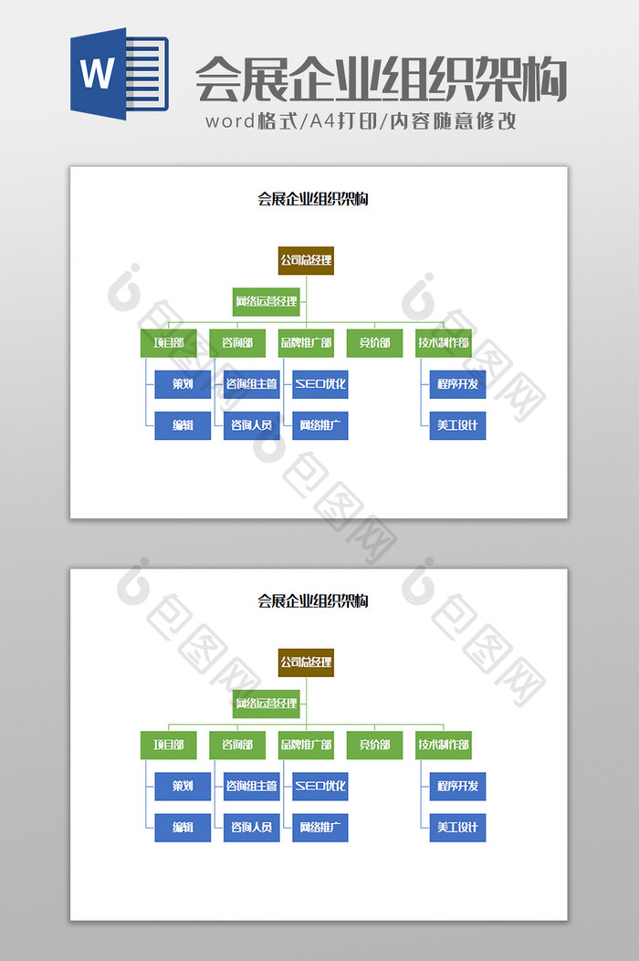 会展企业组织架构Word模板