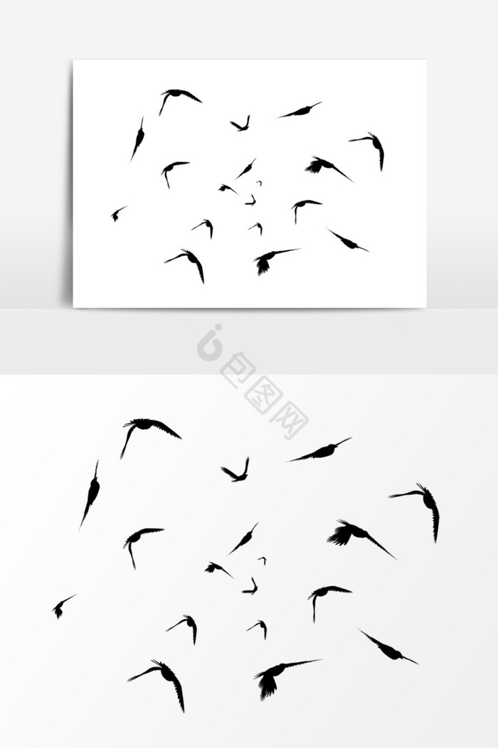 乌鸦剪影飞翔图片