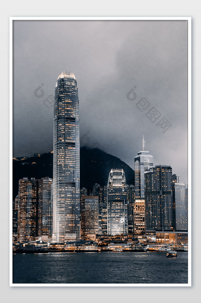 香港特别行政区维多利亚港夜景中环夜景