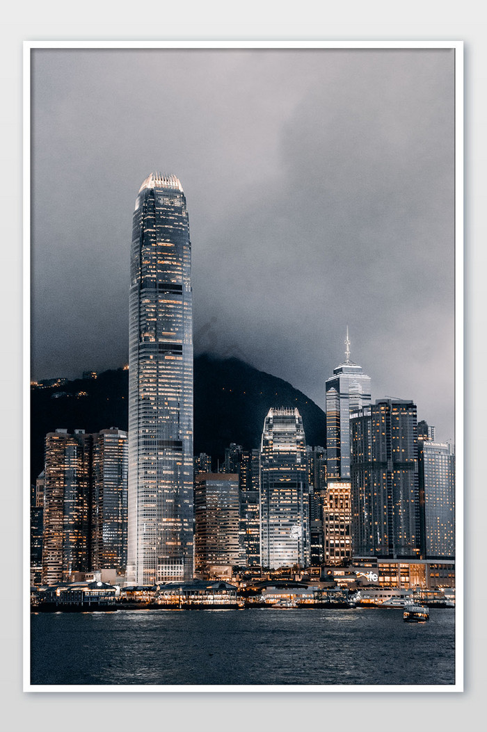 香港特别行政区维多利亚港夜景中环夜景图片