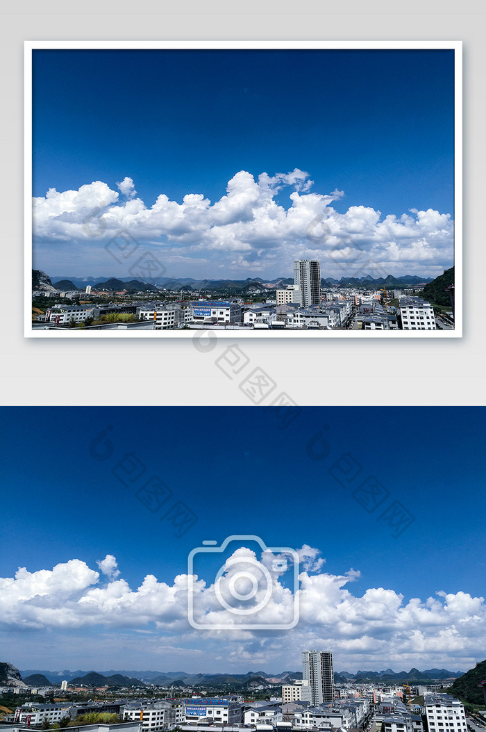 城市蓝天白云摄影图片