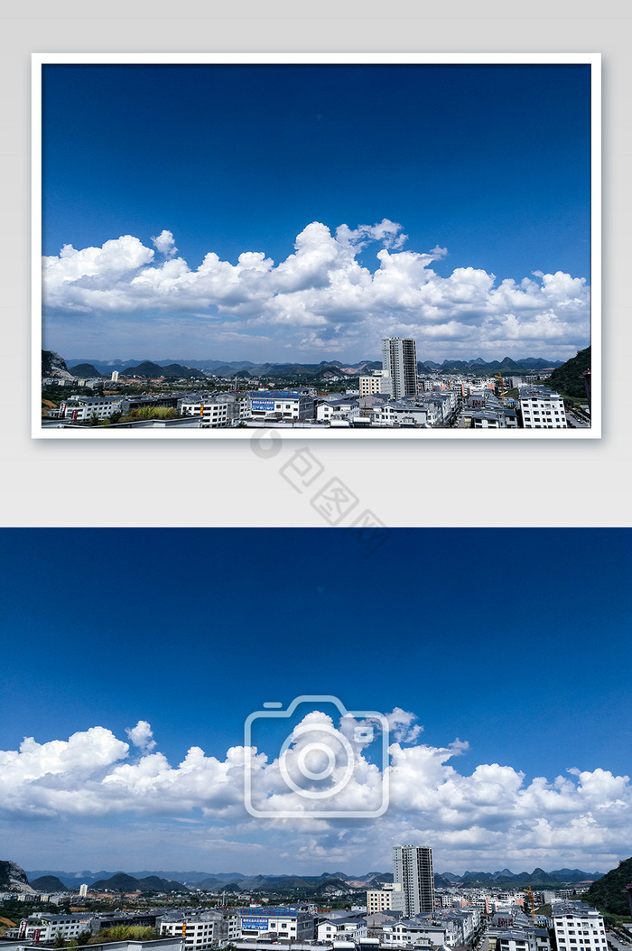 城市蓝天白云摄影图片