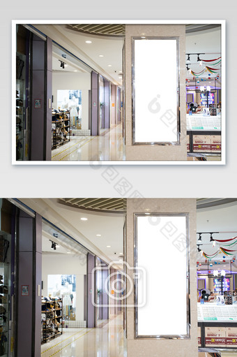 商场大楼海报图室内空白广告牌购物中心高清图片