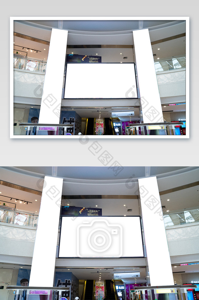 室内空白广告牌购物中心商场大楼海报图