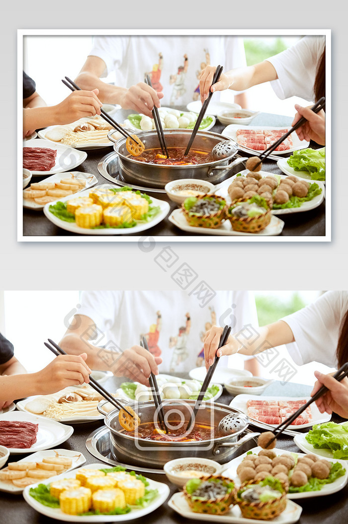 火锅中式餐饮涮火锅特写海报摄影图