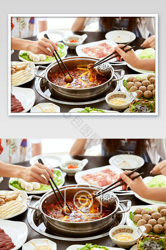 火锅中式餐饮食材涮火锅特写海报摄影图图片