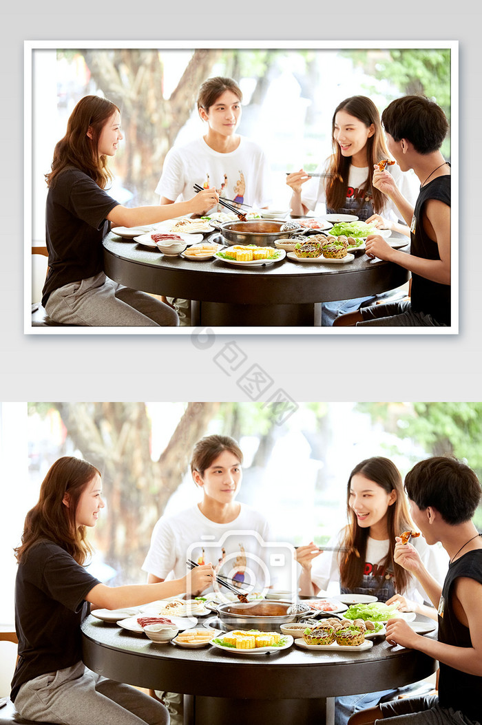 火锅中式餐饮休闲聚餐涮火锅海报摄影图图片