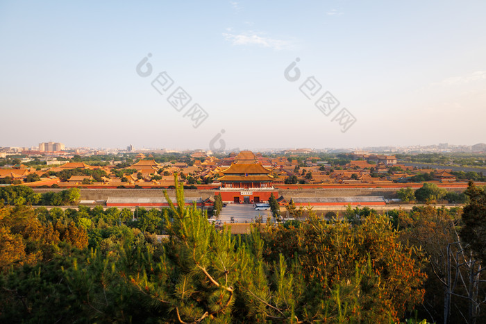 北京故宫博物院北京中轴线全景摄影素材