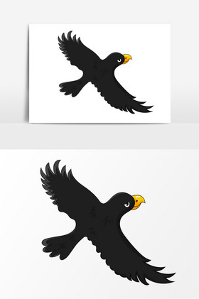 版小学语文一年级乌鸦喝水ppt模板清新植物叶子卡通乌鸦鸟类装饰画