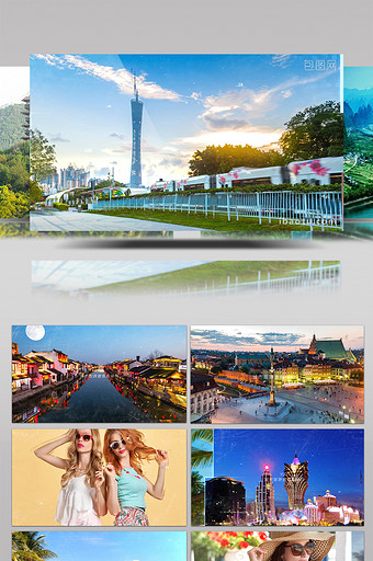 VLOG城市旅游度假景点宣传相册模板图片