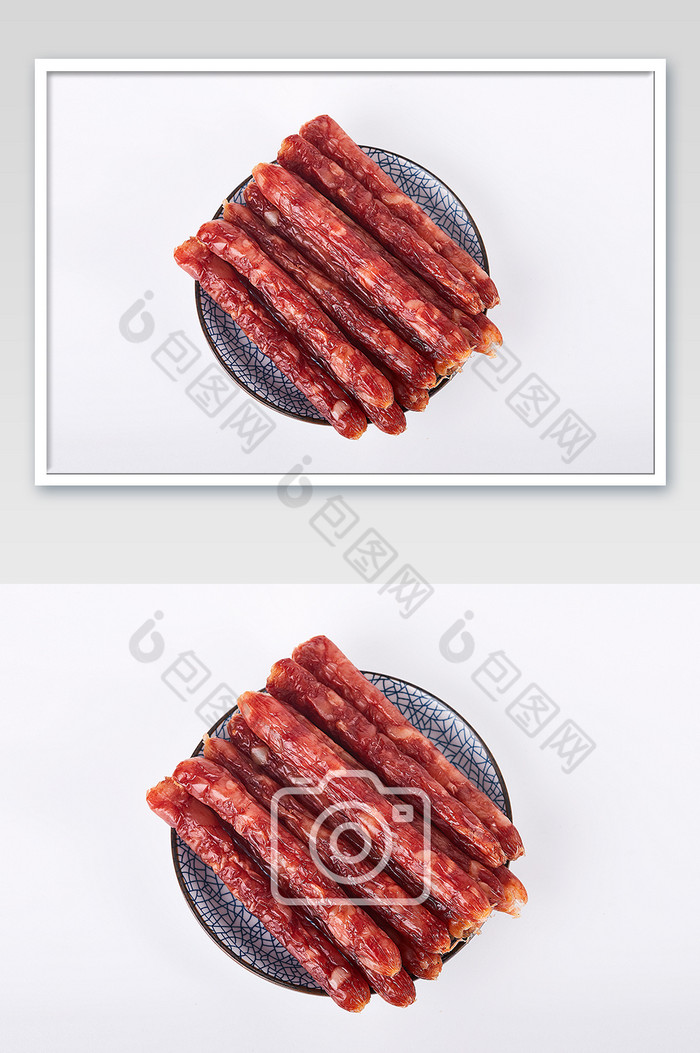 红色腊肠香肠猪肉肠腊味年货美食摄影图片图片