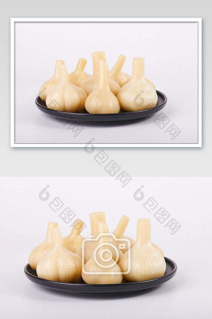 白色大蒜配料调味料营养白底美食摄影图片