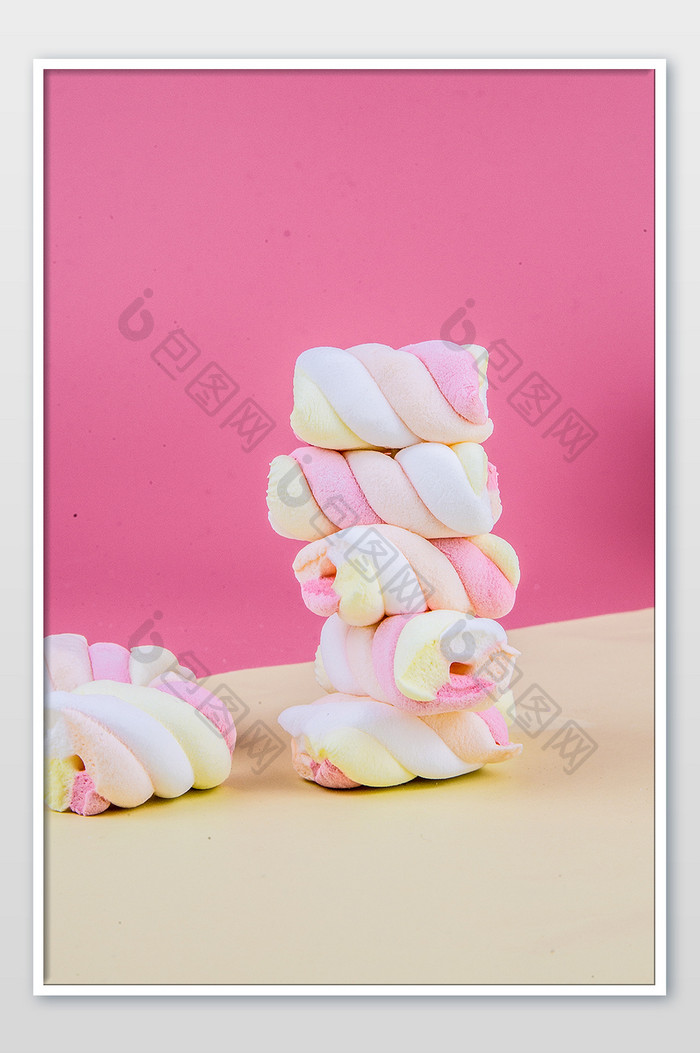 可爱诱人彩色的棉花糖摄影图片