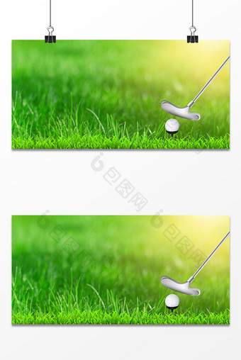 绿荫草地高尔夫球场背景图片