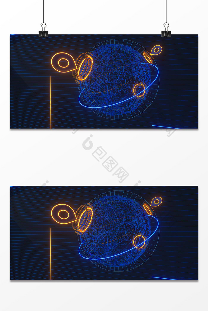 科技感定位背景蓝色科技感背景科技感背景图片