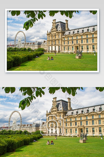 西欧宫殿花园建筑摄影图片