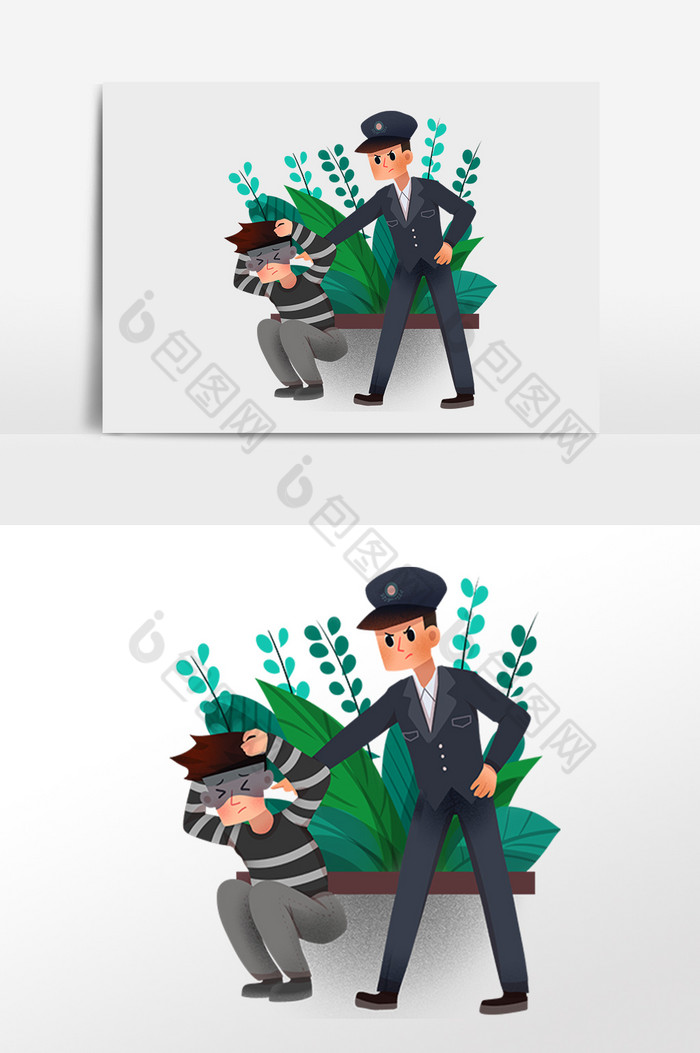 扫黑除恶警察插画图片图片