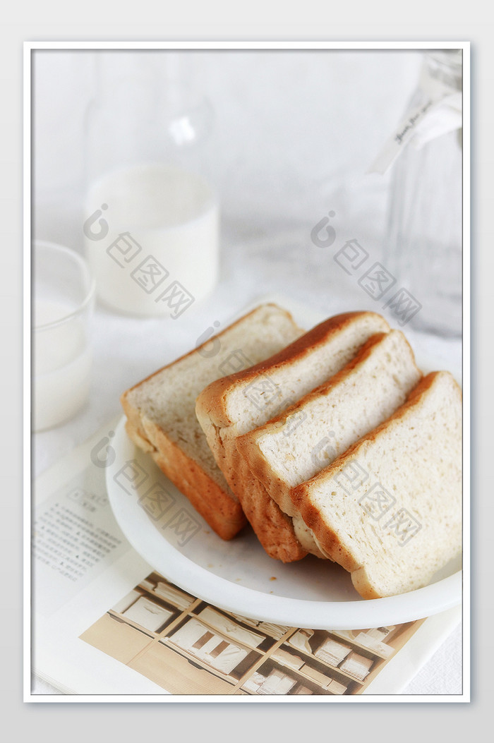 烘焙吐司面包早餐场景广告海报