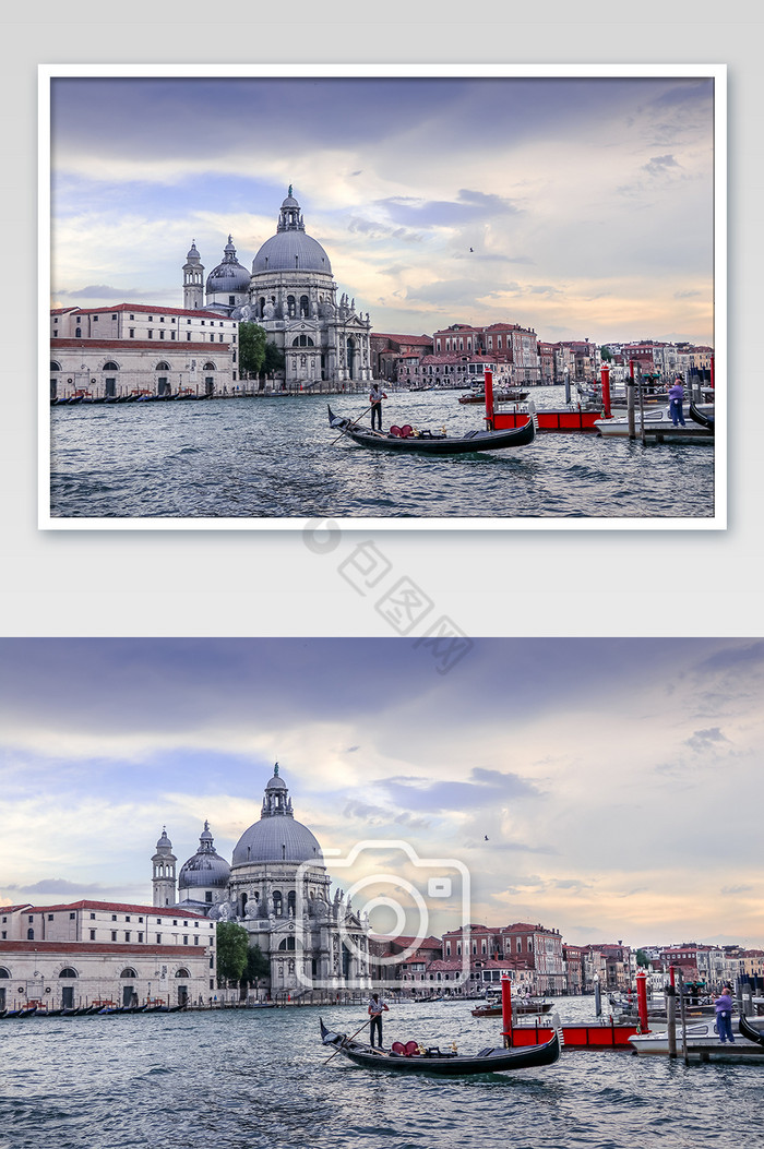 威尼斯大运河上的贡多拉图片