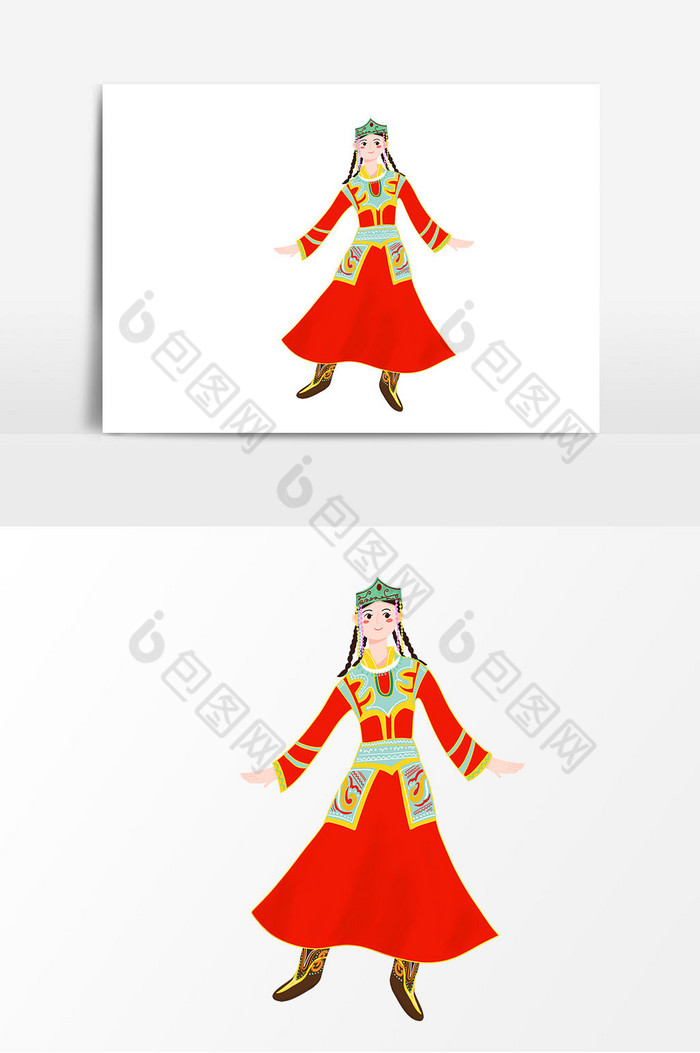 红衣蒙族女孩图片图片